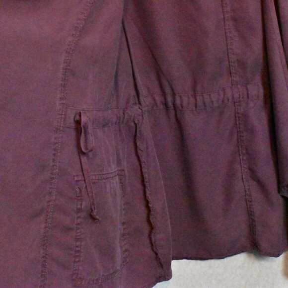 Knox Rose Open Front Drapey Utility Jacket Plum Size XS - Picture 10 of 15